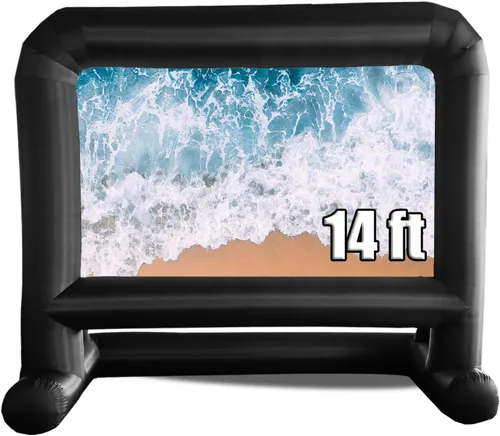 Miniatura 8 de HuaKastro Pantalla de proyector inflable para exteriores de 16 pies, diseño de una sola pieza, pantalla de fácil configuración con ventilador