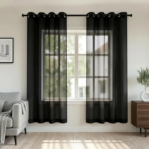 Miniatura 16 de KOUFALL Cortinas traslúcidas de 120 pulgadas de 2 paneles con ojales, juego extra largo de 10 pies de largo, cortinas altas para ventana grande, 52