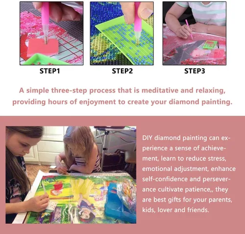 Miniatura 7 de Diymood DIY Kits de pintura de diamantes 5D para adultos Baloncesto - Kits de arte de diamantes para adultos Llama Taladro completo redondo
