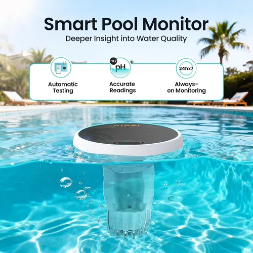 Miniatura 2 de AIPER HydroComm - Monitor inteligente de piscina, prueba automática de agua 24/7 para piscinas, jacuzzis y spas, probador digital preciso 5 en 1