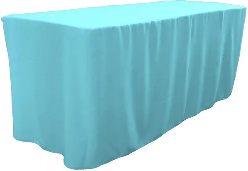 Miniatura 21 de LA Linen Mantel ajustable de popelina de poliéster, 96.2 in de largo x 30.0 in de ancho x 76.2