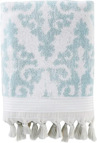 Miniatura 17 de SKL Home Mirage Fringe - Juego de 2 toallas de baño, 2 toallas de mano, color aguamarina