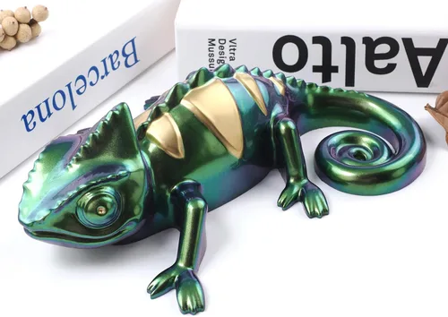 Miniatura 7 de Moldes de resina de camaleón grandes de silicona 3D de animales de resina epoxi moldes de silicona de lagarto profundo realista para manualidades