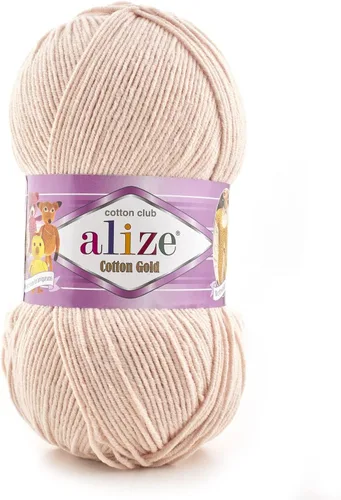 Miniatura 40 de 55% algodón 45% acrílico Alize Cotton Gold Yarn 1 madeja/bola 3.53 oz 360 yardas (1-crema)