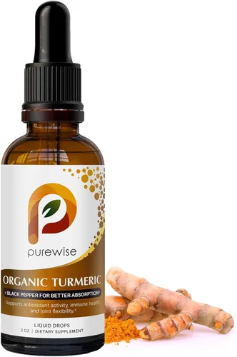 Gotas líquidas de cúrcuma orgánica con pimienta negra, absorción mejorada, curcumina, apoyo articular e inmunológico, mezcla de jengibre y canela, 2