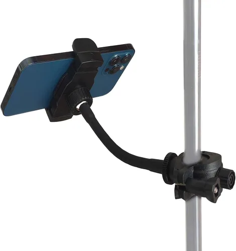 Miniatura 8 de Soporte de teléfono para micrófono, soporte flexible 360 para micrófono, poste de cuello de cisne ajustable, giratorio compatible con iPhone