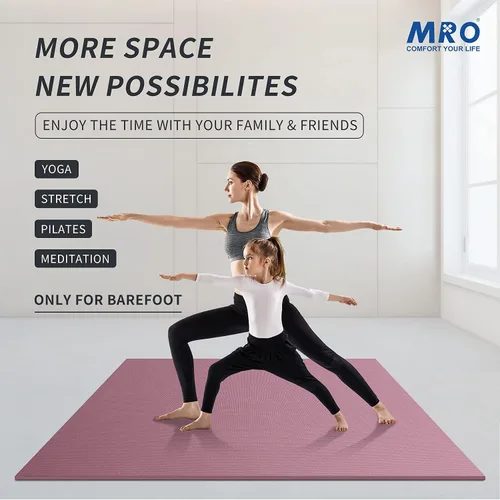Miniatura 6 de MRO Extra Large Yoga Mat, 12'x6'/9'x6'/7'x5'/6'x4' (9MM) Extra Wide and Thick Exercise Mats for Home Gym Workout, Non-Slip, Soft for Women and Men
