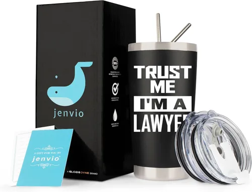 Miniatura 2 de Regalos de abogado para hombres Trust Me I'm a Lawyer Vaso de viaje de acero inoxidable grabado con láser de 20 onzas, regalo de Navidad