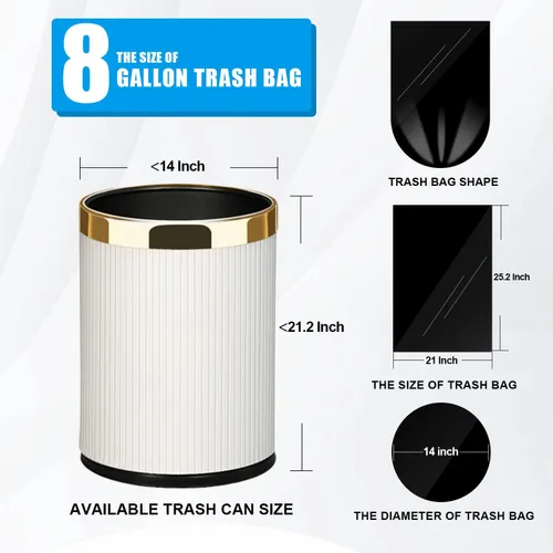 Miniatura 6 de FORID Bolsas de basura pequeñas transparentes, bolsas de basura de 4 galones, 220 bolsas de basura de plástico para baño, dormitorio, oficina, bote