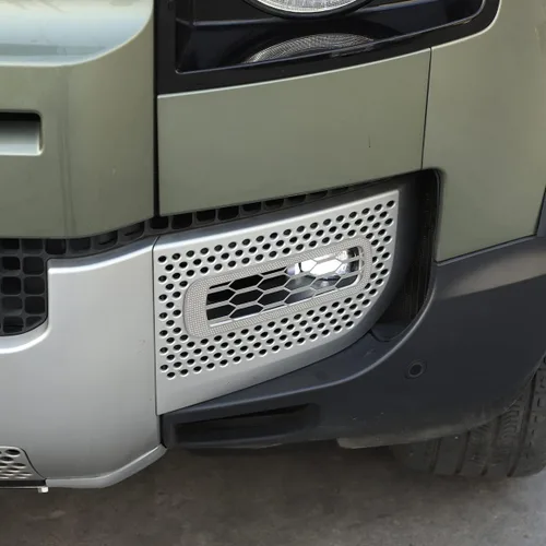 Miniatura 4 de YIWANG Acero inoxidable para Land Rover Defender 90 110 2020-2022 luz antiniebla trasera y luz antiniebla delantera, accesorios de cubierta de red