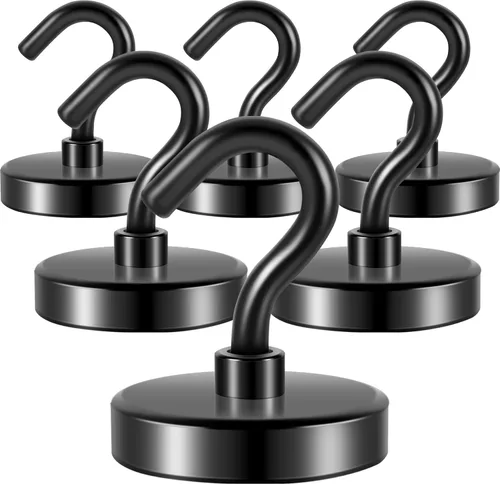 Miniatura 8 de Neosmuk Ganchos magnéticos extrafuertes con resistencia de más de 27 lbs, con imanes de tierras raras resistentes para refrigerador, crucero, Bronce