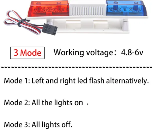 Miniatura 3 de ShareGoo - Luces de policía de simulación RC para coche, luz LED, luz de techo, decoración compatible con Traxxas HSP HPI Tamiya 4WD Axial Arrma