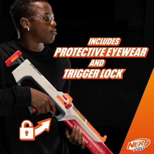 Miniatura 6 de Pistola Nerf Pro Gelfire Ghost de acción de proyectiles, cañón de impulso extraíble, 5000 rondas de gel, tolva integrada de 100 rondas, gafas
