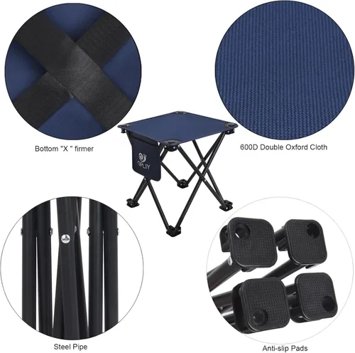 Miniatura 5 de Opliy Taburete de campamento, silla pequeña plegable, portátil, para campamento, pesca, senderismo, jardinería y playa, asiento de campamento