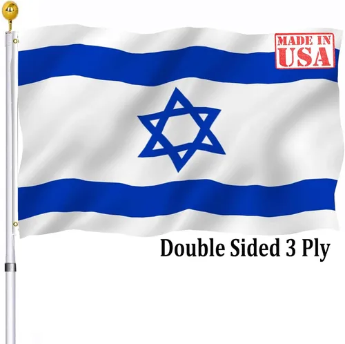 Bandera israelí israelí de 3 x 5 para exteriores, doble cara, banderas nacionales israelíes de país de Israel, resistentes, 3 capas, más duraderas,
