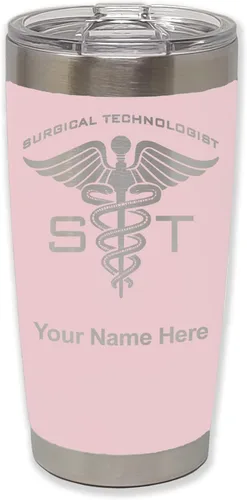 Miniatura 13 de LaserGram Vaso aislado al vacío de 20 onzas, ST Surgical Technologist, grabado personalizado incluido (gris)