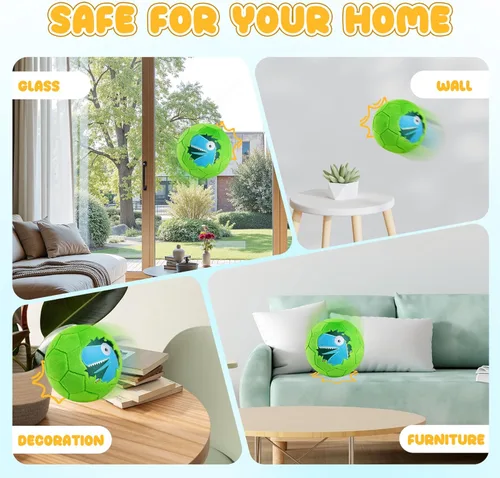 Miniatura 4 de ZOOJOY Balón de fútbol interior para niños pequeños de 1 a 3 años, pelota de fútbol silenciosa para bebé, felpa suave inflable con bomba, juguetes