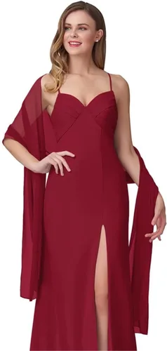 Miniatura 5 de Chales de gasa para mujer, bufandas para dama de honor, boda, noche, graduación, fiesta, ocasiones especiales, vestidos de 90 x 20 pulgadas