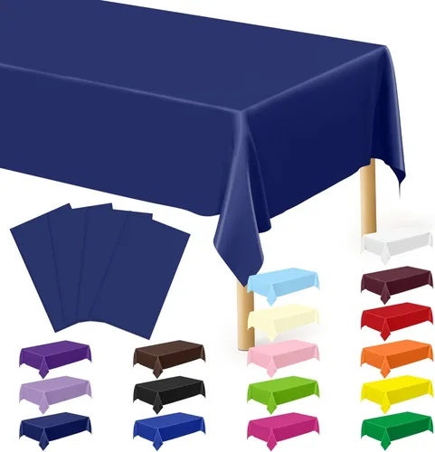 Miniatura 69 de Suministros de regreso a clases, 2 manteles de 108 x 54 pulgadas, manteles desechables coloridos para el primer día de escuela, rectangular