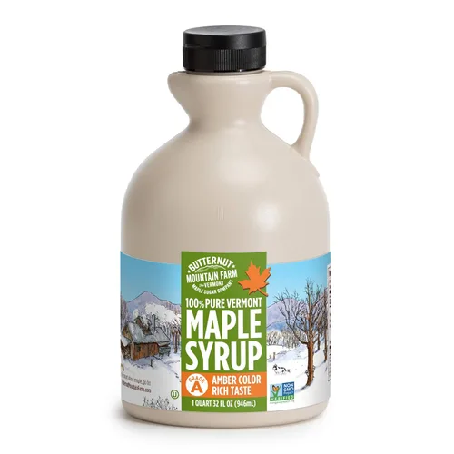 Miniatura 7 de Butternut Mountain Farm Pure Vermont - Jarabe de arce, orgánico, grado A, ámbar rico, botella de 12 onzas, fácil de apretar (paquete de 2)