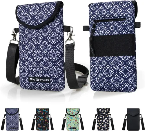 Miniatura 8 de Funda Bolsa Estuche de Neopreno para Teléfono para Hombres y Mujeres con Correa Cruzada/Cordón para el Cuello para Samsung S25+, S24 Fundas