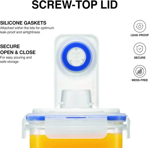 Miniatura 6 de LocknLock Aqua - Jarra de agua para puerta de refrigerador con asa, jarra de plástico sin BPA con tapa superior de rosca, perfecta para hacer tés