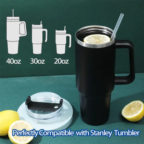 Miniatura 3 de Paquete de 6 popotes de repuesto de silicona para vasos de 20, 30 y 40 onzas, popotes reutilizables con cepillo de limpieza compatibles con vasos