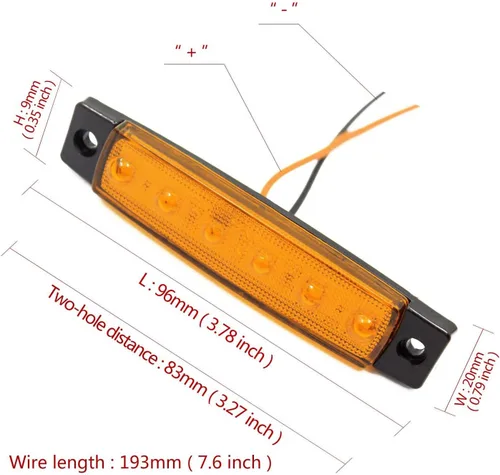 Miniatura 5 de FXC - 10 x lámparas de luz indicadora de posición lateral de 9,65 cm con 6 LED para camiones, autobuses, lanchas, remolques, vehículos recreativos