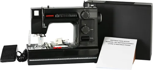 Miniatura 3 de Máquina de costura industrial con cuerpo de aluminio HD1000 edición en color negro con caída de 14 hileras, ojal de 4 pasos, enhebrador de agujas