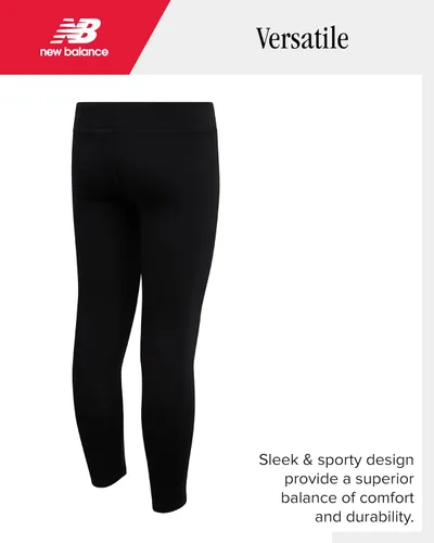 Miniatura 13 de New Balance Conjunto de leggings para niñas, camisa de manga corta de 3 piezas y leggings para niñas, pantalones de yoga para entrenamiento