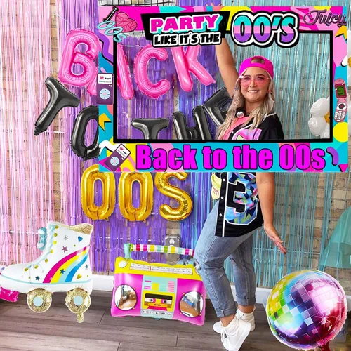 Miniatura 2 de JeVenis Regreso a los años 00 Fiesta Photo Booth Props Marco Back to 00s Fiesta Decoración Temprano 2000s tema Hip Hop tema telón de fondo Hip Hop