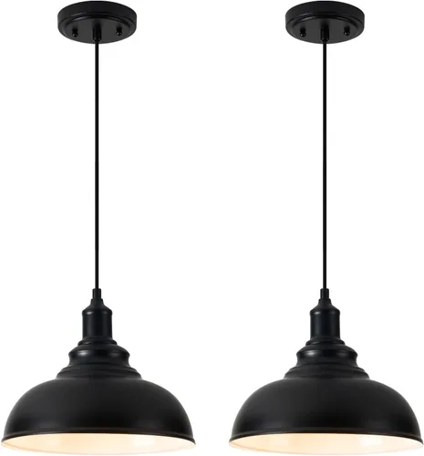 Miniatura 12 de Paquete de 3 Luces Colgantes de Estilo Granja Ajustables Iluminación Colgante para Isla de Cocina Industrial Luces Colgantes de Granero Sobre Isla
