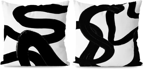 Miniatura 13 de KEUSPI Fundas de almohada decorativas negras y beige, juego de 4 fundas de almohada negras para sofá, decoración del hogar, estilo boho moderno