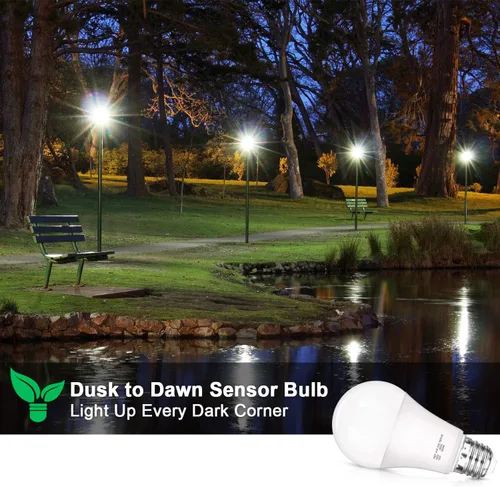 Miniatura 7 de Bombillas con sensor de luz del anochecer al amanecer, A19 12 W (equivalente a 100 W), bombillas LED de encendido automático de 1200 lúmenes, base