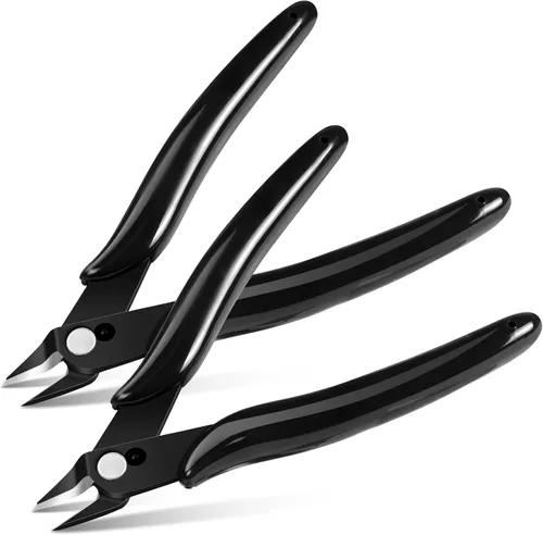 Miniatura 17 de Ainiv Juego de pinzas de precisión, 11 piezas de pinzas ESD antiestáticas con 1 cortador de alambre micro para modelado, reparación electrónica, 12
