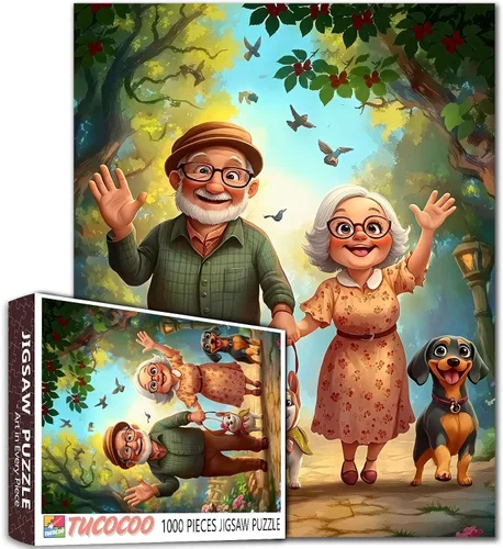 Miniatura 5 de Rompecabezas de mujer vieja de 1000 piezas para adultos, familias (niña, dama, pizza, naipe, vino tinto, amigas) piezas que encajan perfectamente