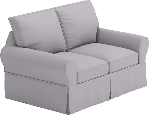 Miniatura 8 de La funda de sofá de algodón es de 2 asientos de repuesto compatible con Pottery Barn PB Basic Loveseat Sofa (beige)