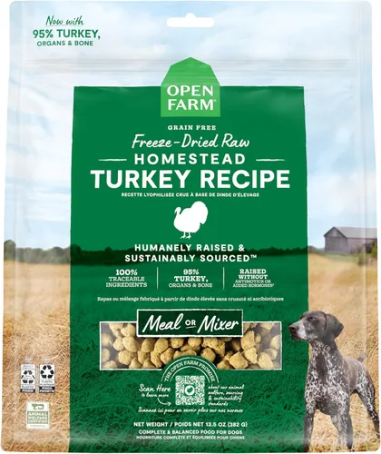 Miniatura 14 de Open Farm, Comida para Perros Cruda Deshidratada, Trozos con 95% de Carne, Órganos y Hueso, Productos Orgánicos y Superalimentos, Comida Completa