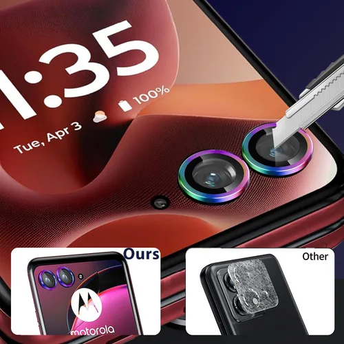 Miniatura 6 de Paquete de 2 protectores de lente de cámara para Motorola Razr 60 Ultra/Motorola Razr Ultra 2025, resistentes a los arañazos, claridad HD