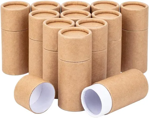 Miniatura 9 de BENECREAT 12 tubos de cartón Kraft BurlyWood de 0.3 fl oz, recipientes redondos de cartón, tubos de bálsamo labial, tubos de cartón para lápices