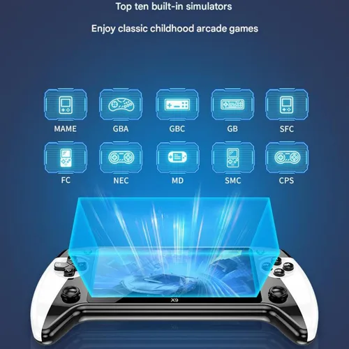Miniatura 4 de X9 - Consola de juegos de mano retro, pantalla HD IPS portátil de 5.5 pulgadas, más de 3000 juegos incorporados, más de 10 emuladores externos, 1