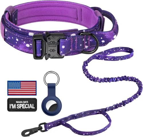 Miniatura 42 de DAGANXI Collar táctico para perro, collar ajustable de nailon para entrenamiento militar con asa de control y hebilla de metal pesado para perros