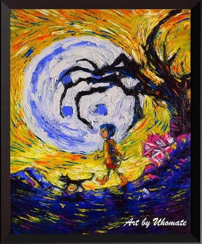 Uhomate Coraline Vincent Van Gogh Noche Estrellada Pósteres Hogar Lienzo Arte de Pared Impresión Póster Regalo Bebé Decoración Guardería Decoración