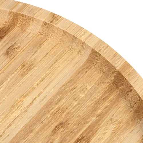 Miniatura 3 de JOIKIT Paquete de 3 Bandejas Redondas de Bambú de 8 Pulgadas, Platos Redondos de Madera Finamente Pulida, Bandeja de Servir de Bambú para Sostener