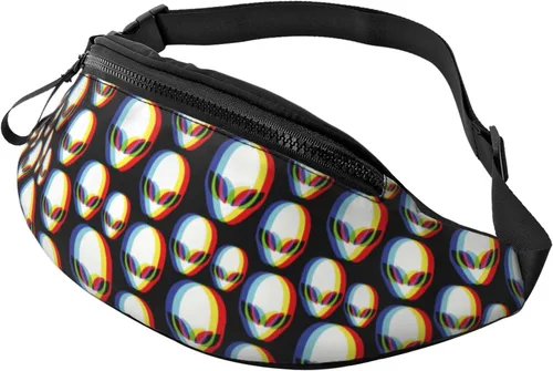 Miniatura 35 de Cangurera de camuflaje con diseño de bandera estadounidense de camuflaje para hombres y mujeres, correa ajustable para viajes, senderismo, ciclismo