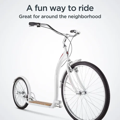 Miniatura 6 de Schwinn - Patinete Shuffle para adultos con rueda delantera de 26 pulgadas, rueda trasera de 20 pulgadas, frenos lineales de aleación y marco