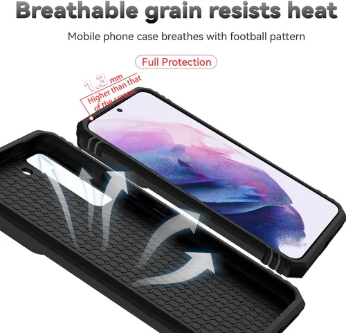 Miniatura 9 de Funda para Samsung Galaxy S22 con cubierta para lente de cámara, protector de pantalla HD, doble capa de grado militar a prueba de caídas, soporte
