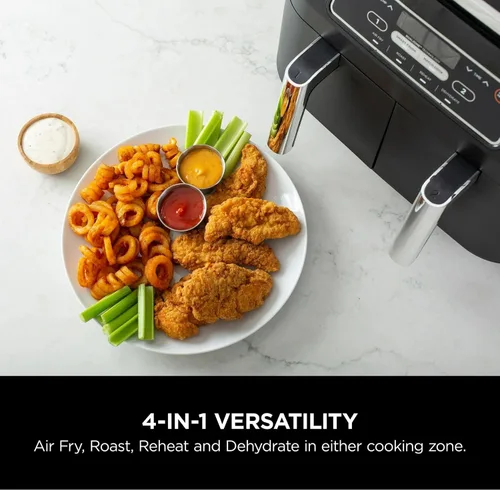 Miniatura 5 de Foodi - Freidora de aire de doble cesta de 8 cuartos de galón, cocina dos alimentos a la vez con tecnología DualZone, versatilidad 4 en 1 para Negro