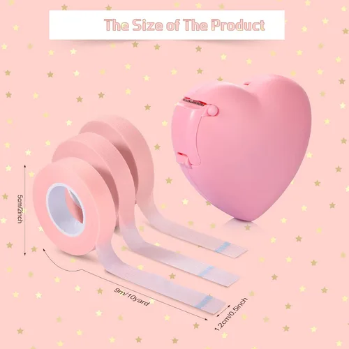 Miniatura 2 de Cinta de extensión de pestañas, cinta adhesiva transpirable, cinta de pestañas de tela no tejida con cortador dispensador de cinta en forma de Rosa