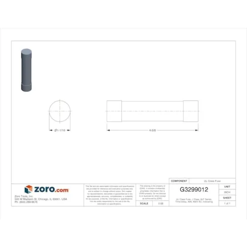 Miniatura 4 de Mersen AJT Amp-Trap 2000 SmartSpot Time-Delay/Class J Fusible con máxima protección de circuito, 600 VAC/500 VCC, 200 kA AC/100 kA DC, 40 amperios